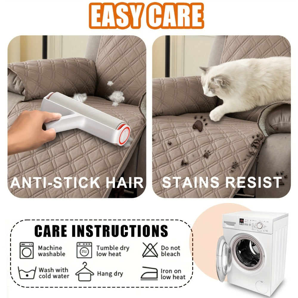 Recliner Chair Cover Waterproof Dual-Layer with Side Pockets Non-Slip Scratch Resistant Machine Washable Pet Protection 11 Colors