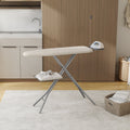 Ironing Board Full Size Foldable Height Adjustable with Clothes Rack Cord Holder 4-Layer Pad Heavy Duty Steel Legs for Laundry Room Living Room Dorm