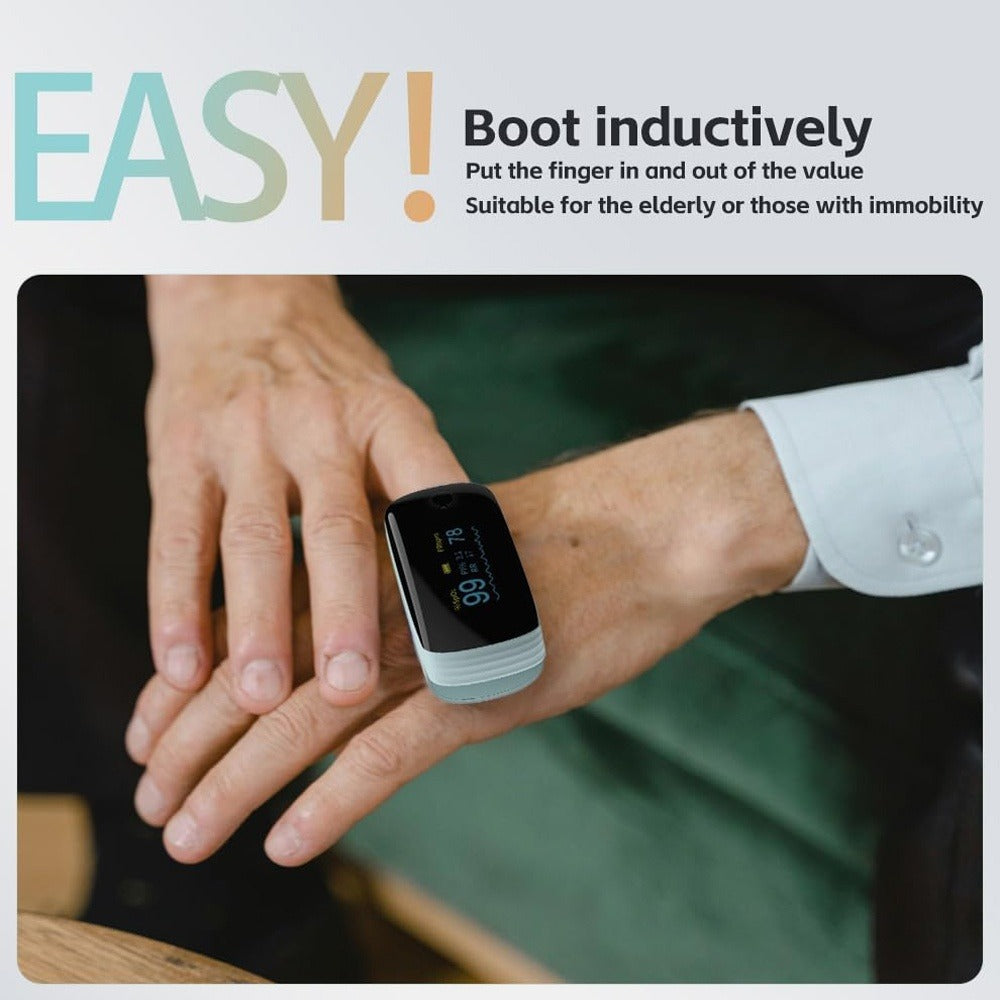Finger Pulse Oximeter Fingertip Blood Oxygen Saturation SpO2 Monitor with Lanyard FDA Cleared for Sport Aviation Home Use White Green Black Pink Blue