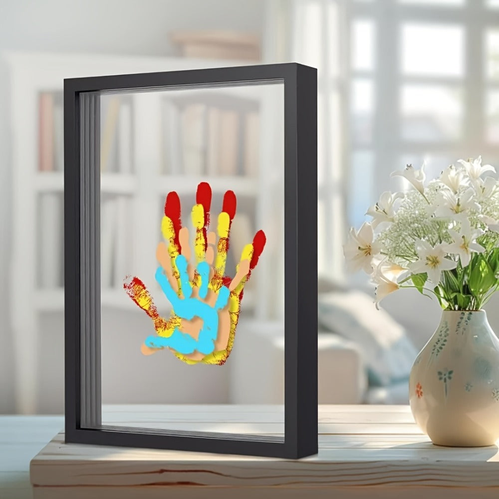 Family Handprint Kit with 4 Slots & 6 Colors ¨C Memory Frame Keepsake Gift