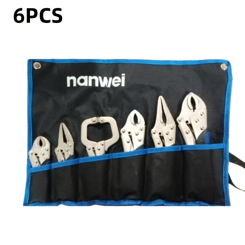 Pliers Set 6-Piece ¨C Needle Nose, Curved & Locking C-Type Pliers, 5¨C10 Inch Sizes, Versatile Vise Grip Tool Kit for Home Repair, Automotive, Electrical & DIY Projects