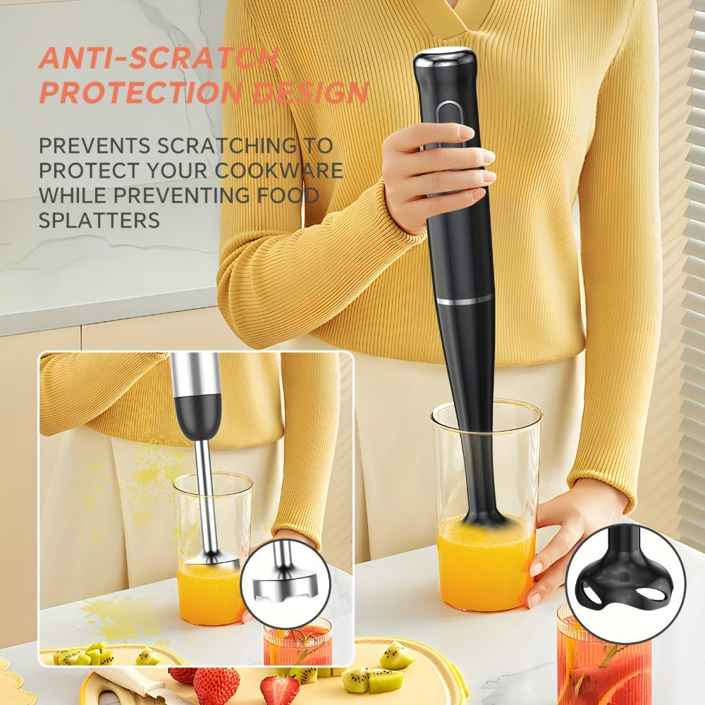 Immersion Blender 400W Handheld Stick Mixer with 2 Speeds & Turbo Mode 304 Stainless Steel Blades ¨C Corded Hand Blender with Detachable Base for Soup Smoothie Puree Baby Food