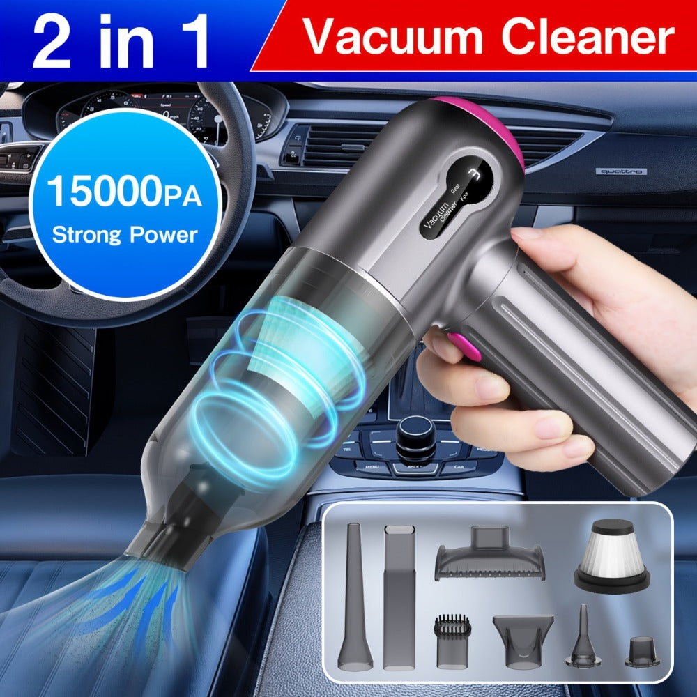 Cordless Car Vacuum Cleaner USB Rechargeable ¨C Powerful Handheld Vacuum with Blow & Suction, Multiple Accessories for Car, Home, Office & Outdoor Use, Portable Strong Suction Auto Vacuum