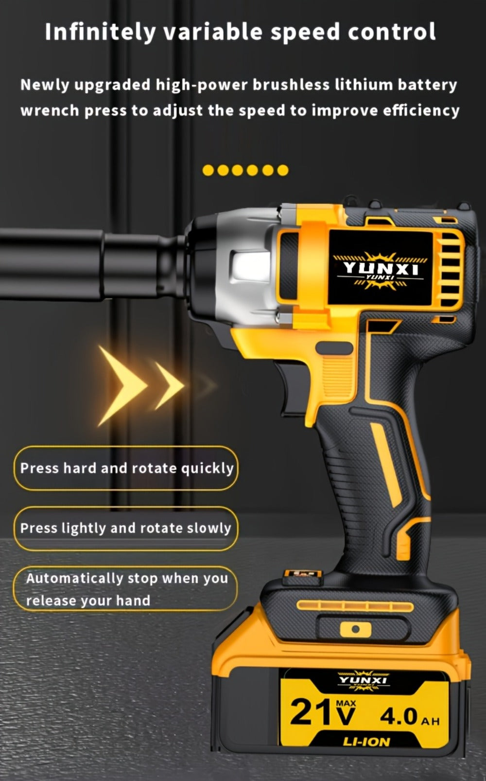 Cordless Impact Wrench Set with Charger Lithium-Ion Portable Electric Wrench Quick Charge for Home Automotive Repair Maintenance DIY Power Tool Kit