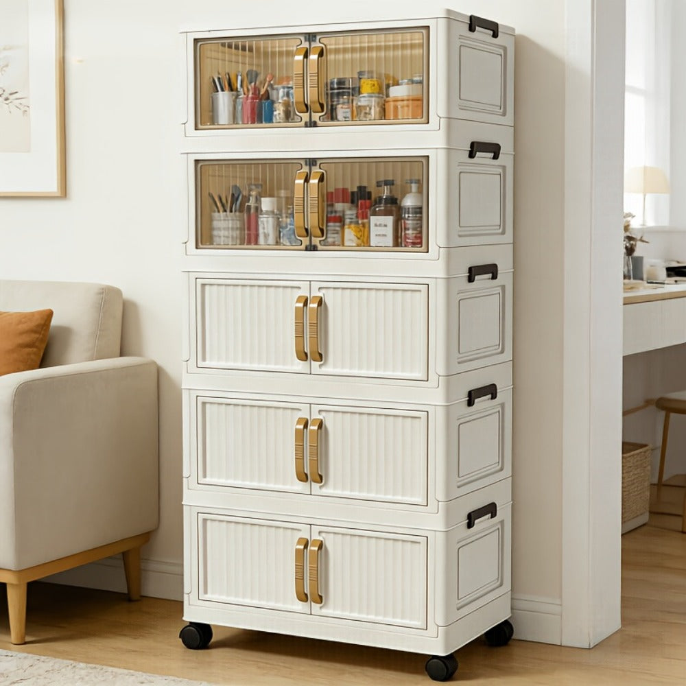 Shoe Cabinet Entryway Organizer ¨C Multi-Functional Foldable Storage Cabinet 3/5 Tier Large Capacity | Space-Saving Closet Organizer for Entrance, Corridor, Bedroom & Living Room | Sturdy & Easy Setup