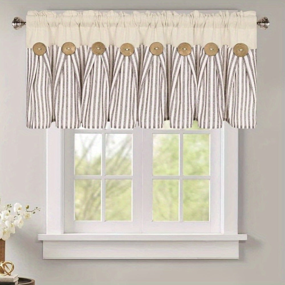 Bohemian Striped Patchwork Curtains, Semi-Sheer Rod Pocket Window Curtains for Bedroom Living Room Kitchen Cafe, Country Cottage Style, 1 or 2 Panels, Multiple Colors & Sizes
