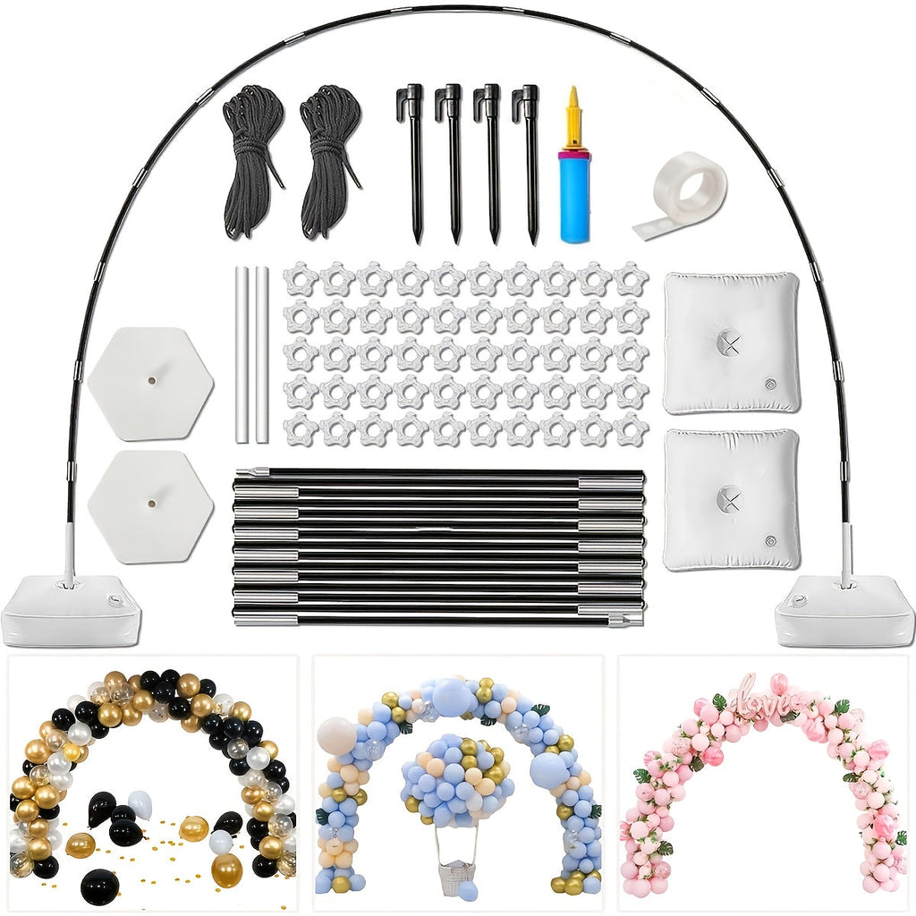 Balloon Arch Kit 10ft x 9ft with Stand & Pump ¨C Large Adjustable Arch Stand, Water Fillable Bases for Wedding, Birthday, Christmas, Graduation Party Decor