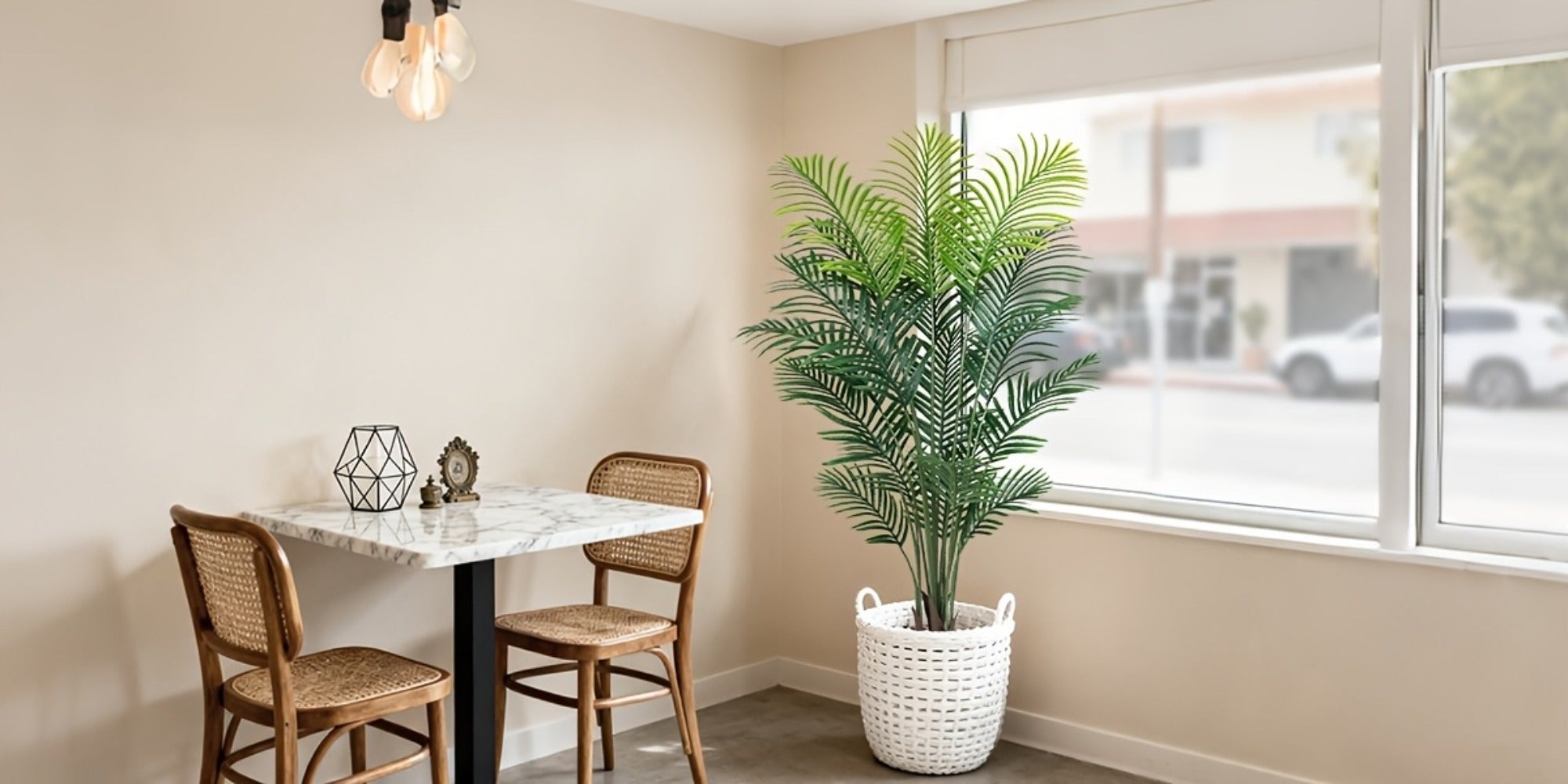 Artificial Palm Tree Fake Indoor Plant ¨C 4/5/6FT Faux Tropical Areca Palm with Realistic Leaves, Planter Options, for Living Room Bedroom Office Patio Home Decor