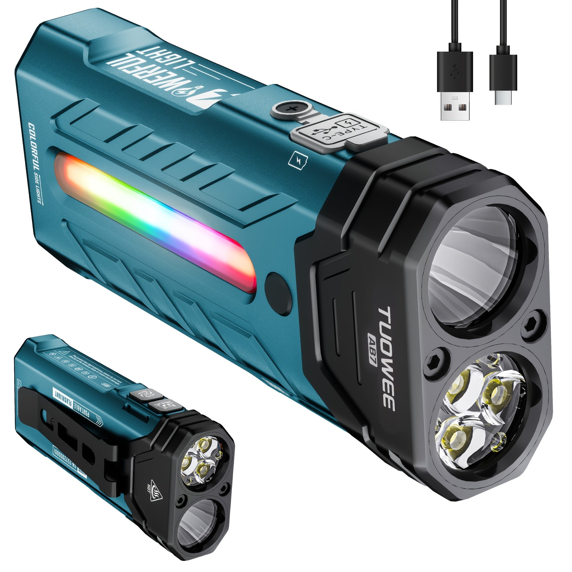 High Lumen Flashlight 5000 Lumen Ultra Bright | High-Capacity Battery Long Runtime USB Rechargeable | Lock Function Camping Night Fishing Outdoor Work Gift for Men