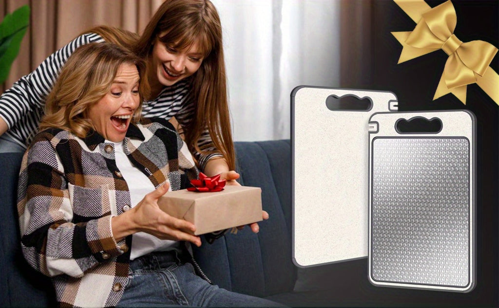 Stainless Steel Cutting Board Double Sided with Diamond Mesh & Smooth Surface - Scratch-Resistant, Non-Slip, Dishwasher Safe Kitchen Chopping Board for Meat, Vegetables & Holiday Meals