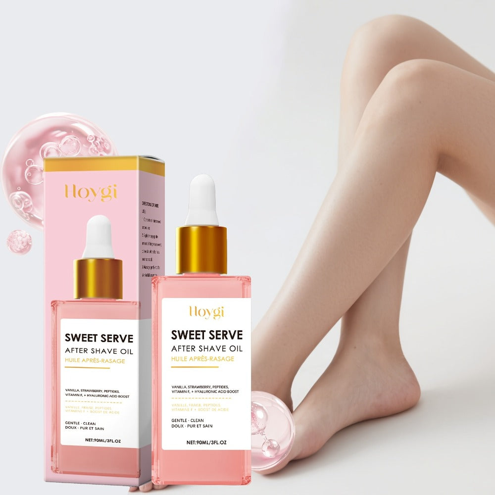 Post-Shave Hair Removal Oil for Women ¨C Strawberry Scent, Hyaluronic Acid & Linolenic Acid, Moisturizing Skin Softener, Portable, 3.04 fl oz