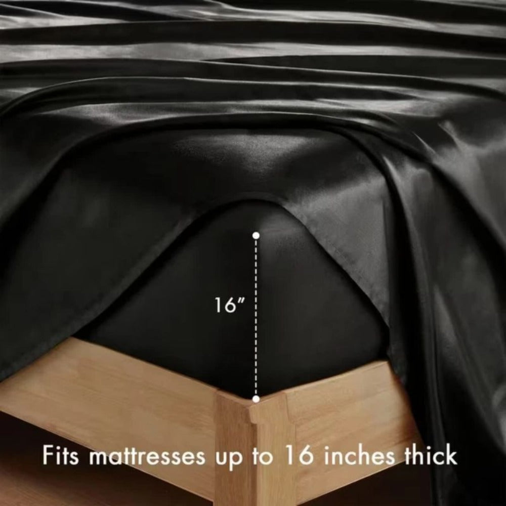 Satin Bed Sheets Set 2100TC Ultra Soft 3/4pcs ¨C Silky Smooth Breathable Satin Bedding for Twin Full Queen King, 5-Star Luxury Hotel Experience, Solid Color, 7 Colors Available