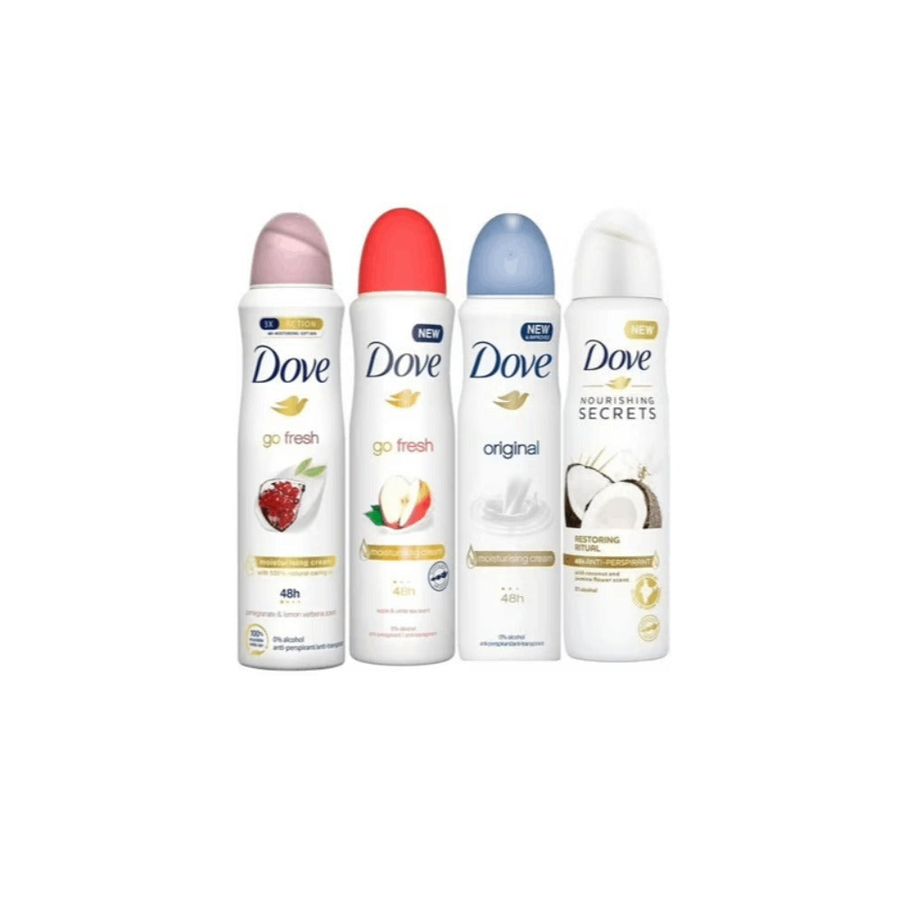 Dove Women Deodorant Spray 150ml Long-Lasting Scent Protection Anti-Perspirant Body Spray for Women ¨C 48H Freshness, Gentle on Skin, Bulk Pack Options