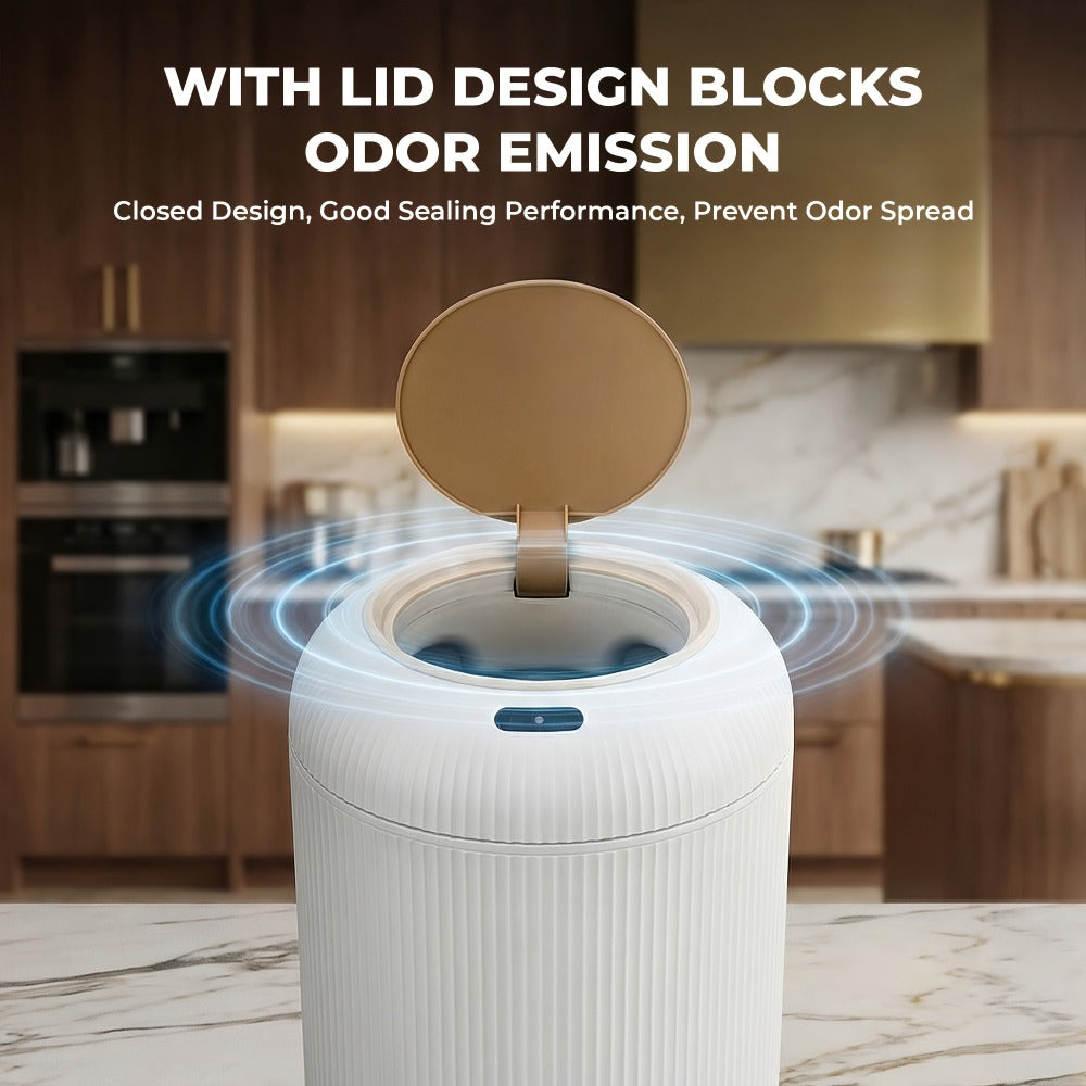 Automatic Trash Can Touchless Motion Sensor Garbage Can with Lid 2-Pack 2.64 Gal & 3.17 Gal Smart Sensor Waste Bin for Bathroom Kitchen Bedroom Living Room