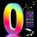 LED Letter Lights Music Sync - Colorful Flashing Marquee Alphabet Lights for Room Decor, Party, Bedroom, Festival & Camping, Numbers 0-9 & A-Z & Symbols Available, Night Light Wall Decoration