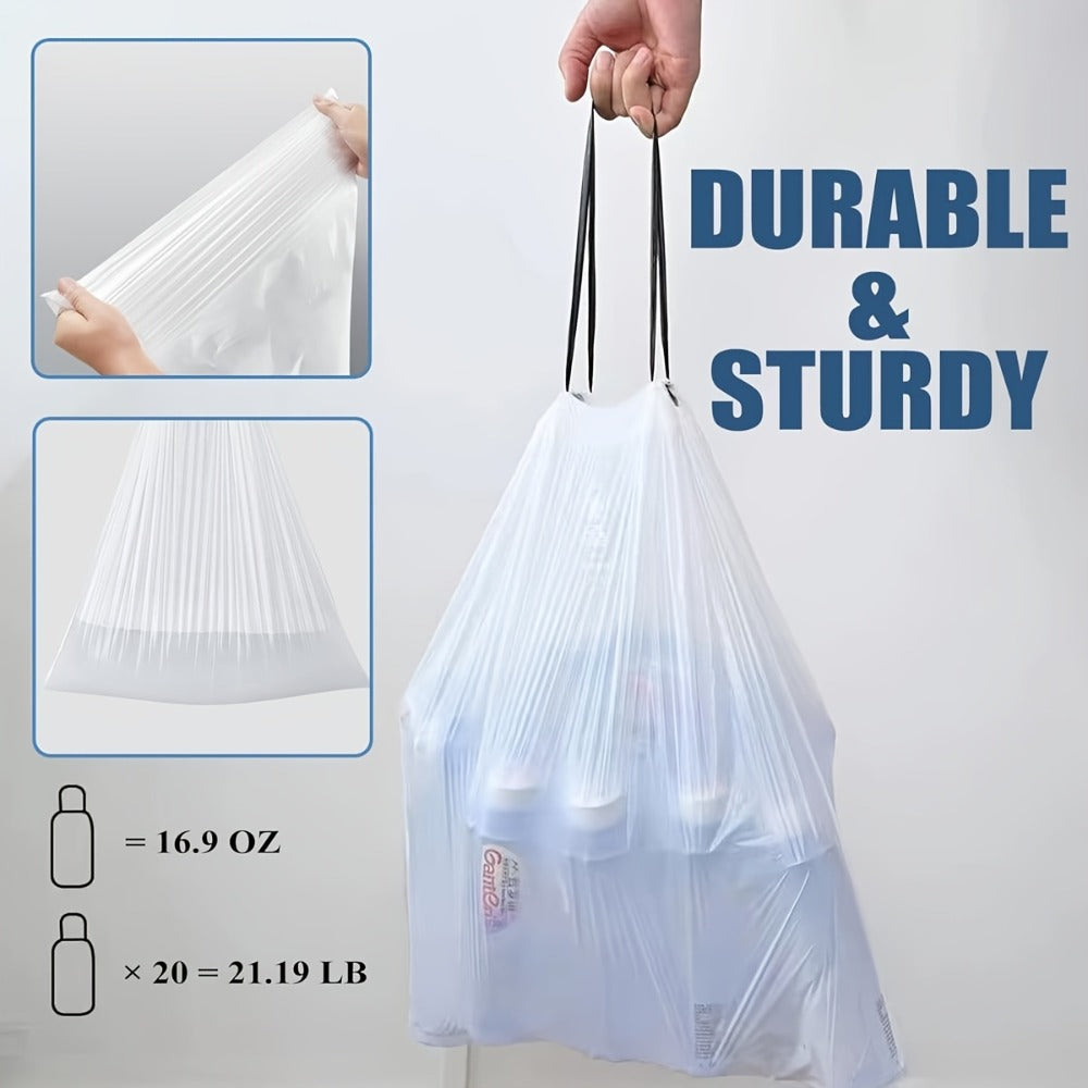 13 Gallon Drawstring Trash Bags Extra Thick Tear Resistant Leak Proof Heavy Duty Garbage Liners for Kitchen Bathroom Office Restaurant High Traffic Areas 100 Pack 200 Pack
