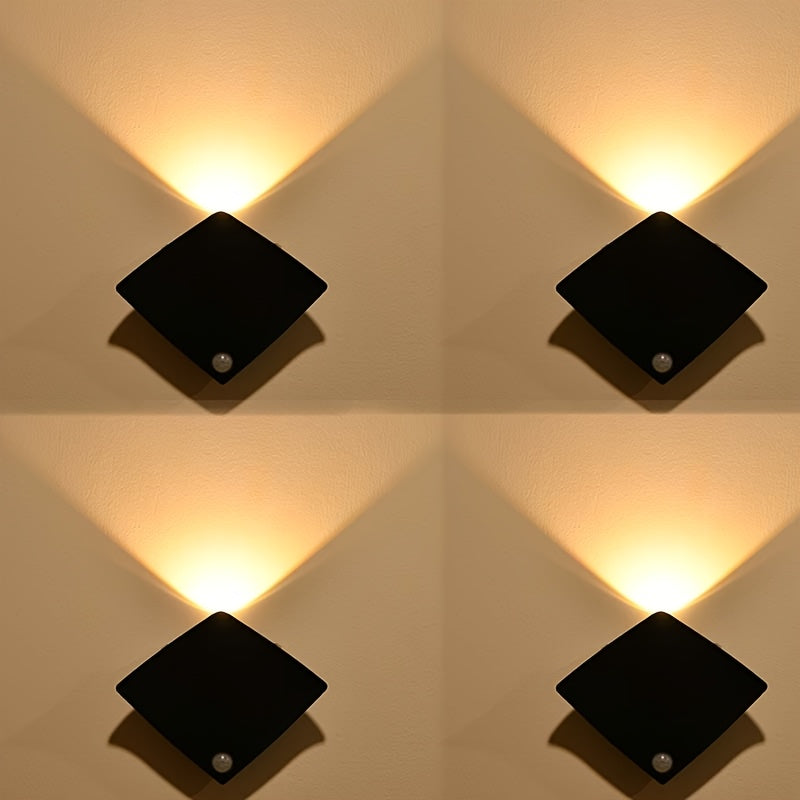Magnetic LED Motion Sensor Wall Light USB Rechargeable ¨C Wireless Night Light for Hallway, Stairs, Bedroom & Kitchen in White or Warm Light (1, 2 or 4 Pack)
