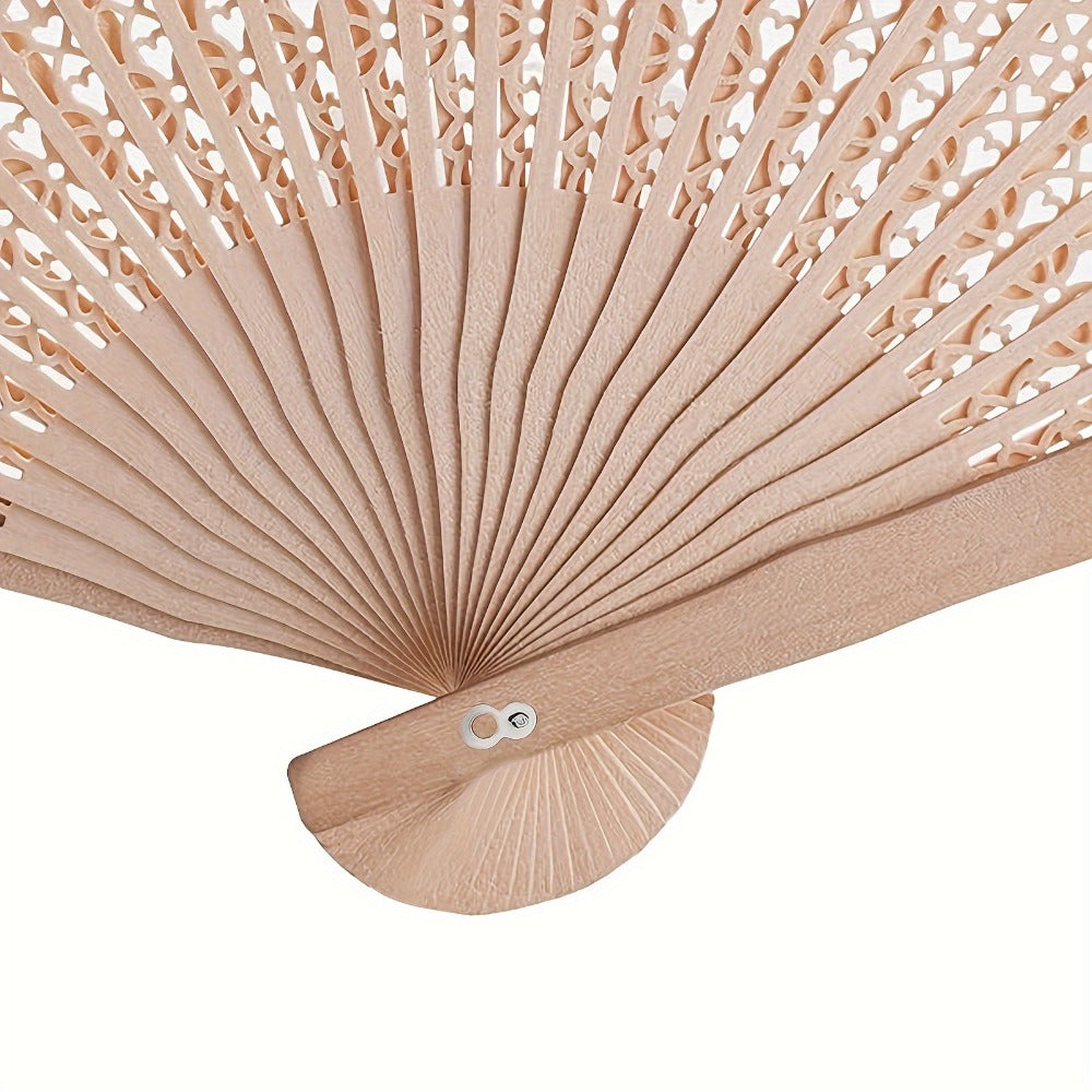 Wooden Folding Fans Bulk 50 Pack Sandalwood Hand Fans with Gift Bags for Wedding Favors Baby Shower Party Decoration Vintage Handheld Fan
