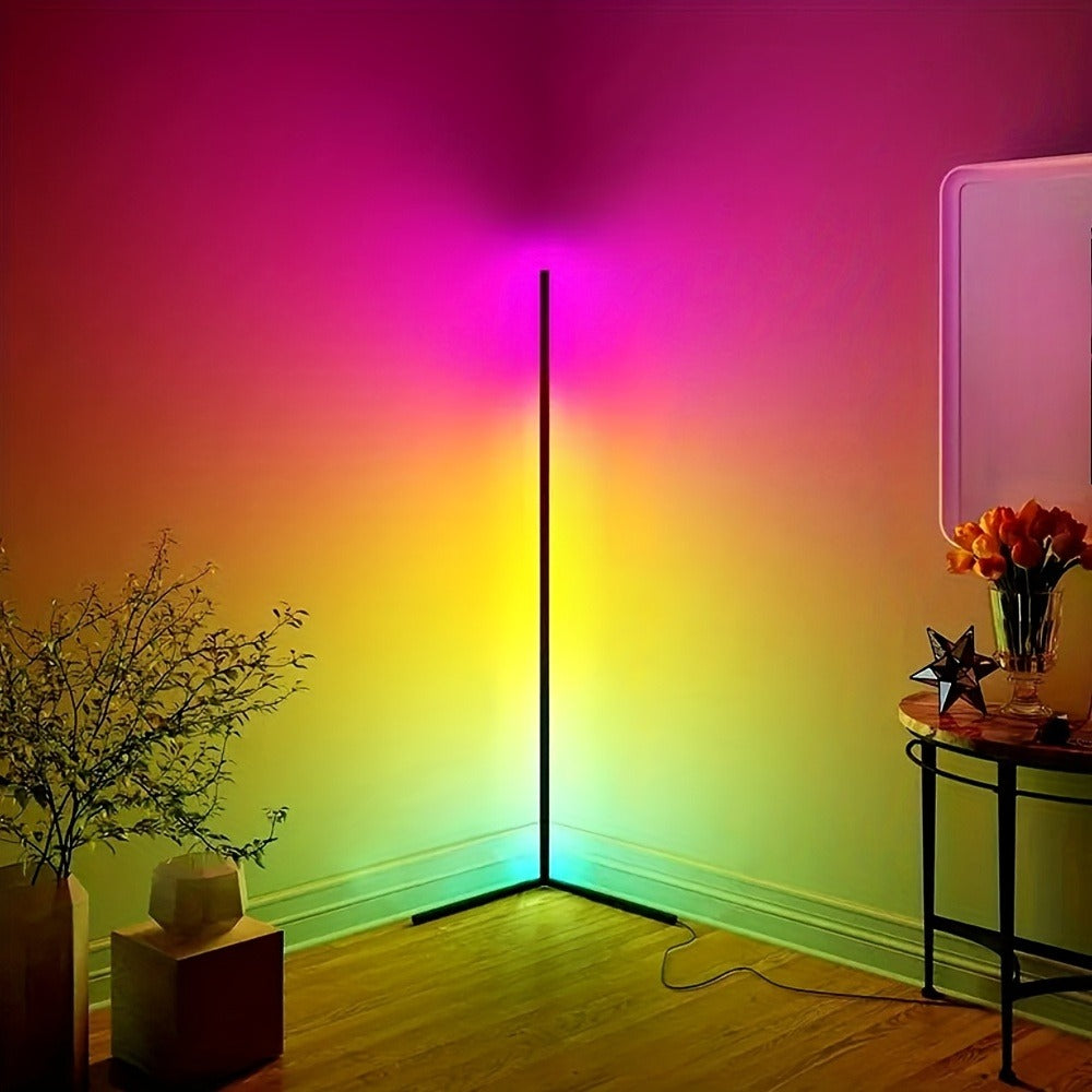 RGB Smart Floor Lamp 56 Inch ¨C 16 Million DIY Color Changing with App & Remote Control, Music Sync, 4 Modes, USB Powered for Game Room, Christmas & Halloween Decor (1, 2 or 4 Pack)