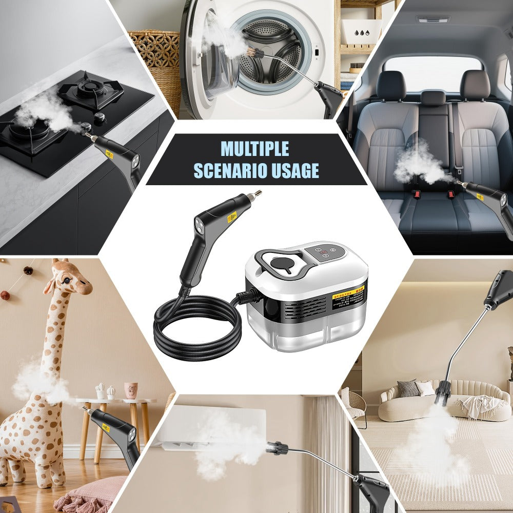 Portable Steam Cleaner High Pressure High Temperature with 3 Brush Heads Handheld Steam Cleaner for Bathroom Kitchen Furniture Car Home Cleaning Grout Tile Sofa Mattress Gift for Mom