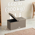 Storage Ottoman with Flip Top Lid 660lbs ¨C Foldable Faux Leather Chest Stool, 30¡± Wide Extra Seating & Blanket Storage for Entryway, Living Room & Bedroom