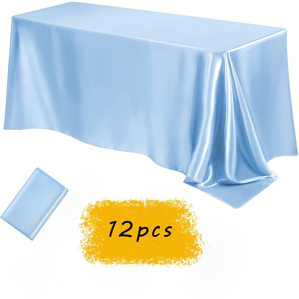 Satin Tablecloth 12pcs 57¡±x102¡± Rectangular Silky Smooth Fabric Table Cover for Wedding Banquet Birthday Party Holiday Event