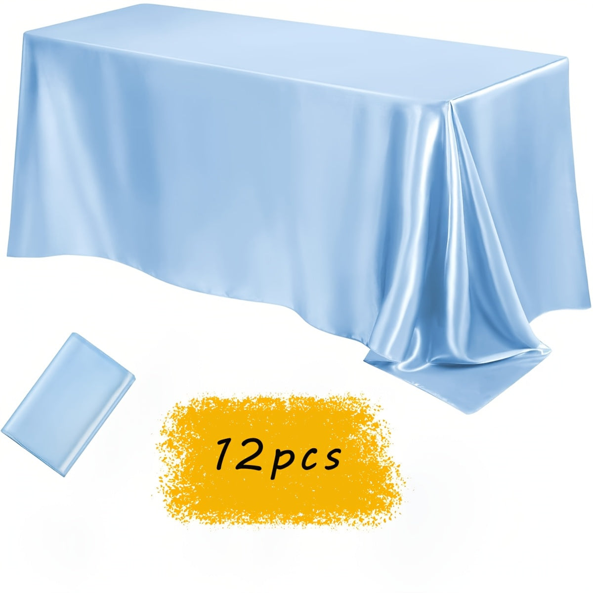 Satin Tablecloth 12pcs 57¡±x102¡± Rectangular Silky Smooth Fabric Table Cover for Wedding Banquet Birthday Party Holiday Event