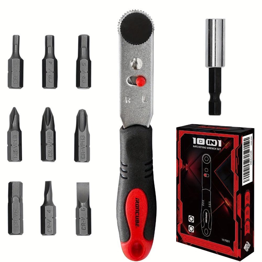 Ratchet Angle Screwdriver Set 10-in-1 & 16-in-1 ¨C Magnetic Multi-Bit Right Angle Screwdriver for Tight Spaces, DIY, Bike Repair & Home Maintenance, Compact Flexible Tool Kit