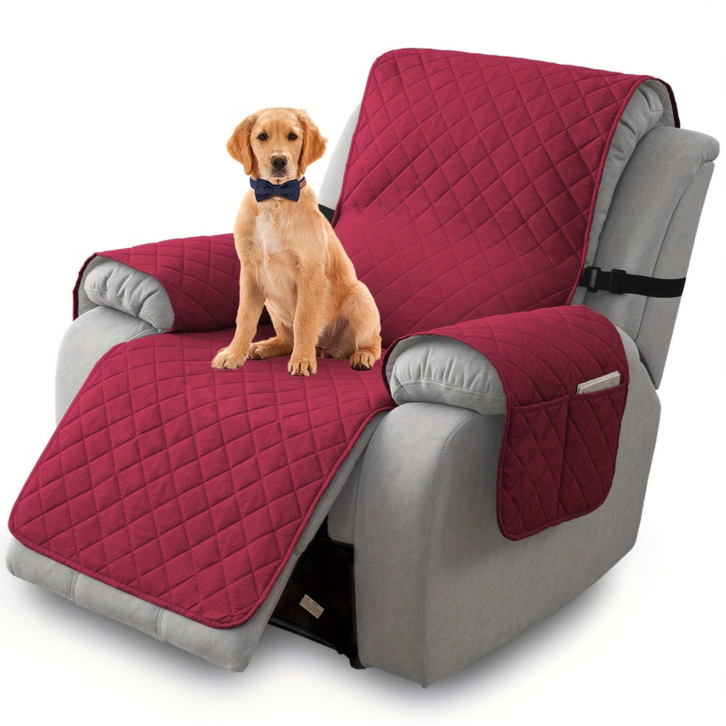 Non-Slip Recliner Chair Cover Sofa Slipcover with Elastic Straps Washable Pet Furniture Protector Indoor Outdoor 8 Colors