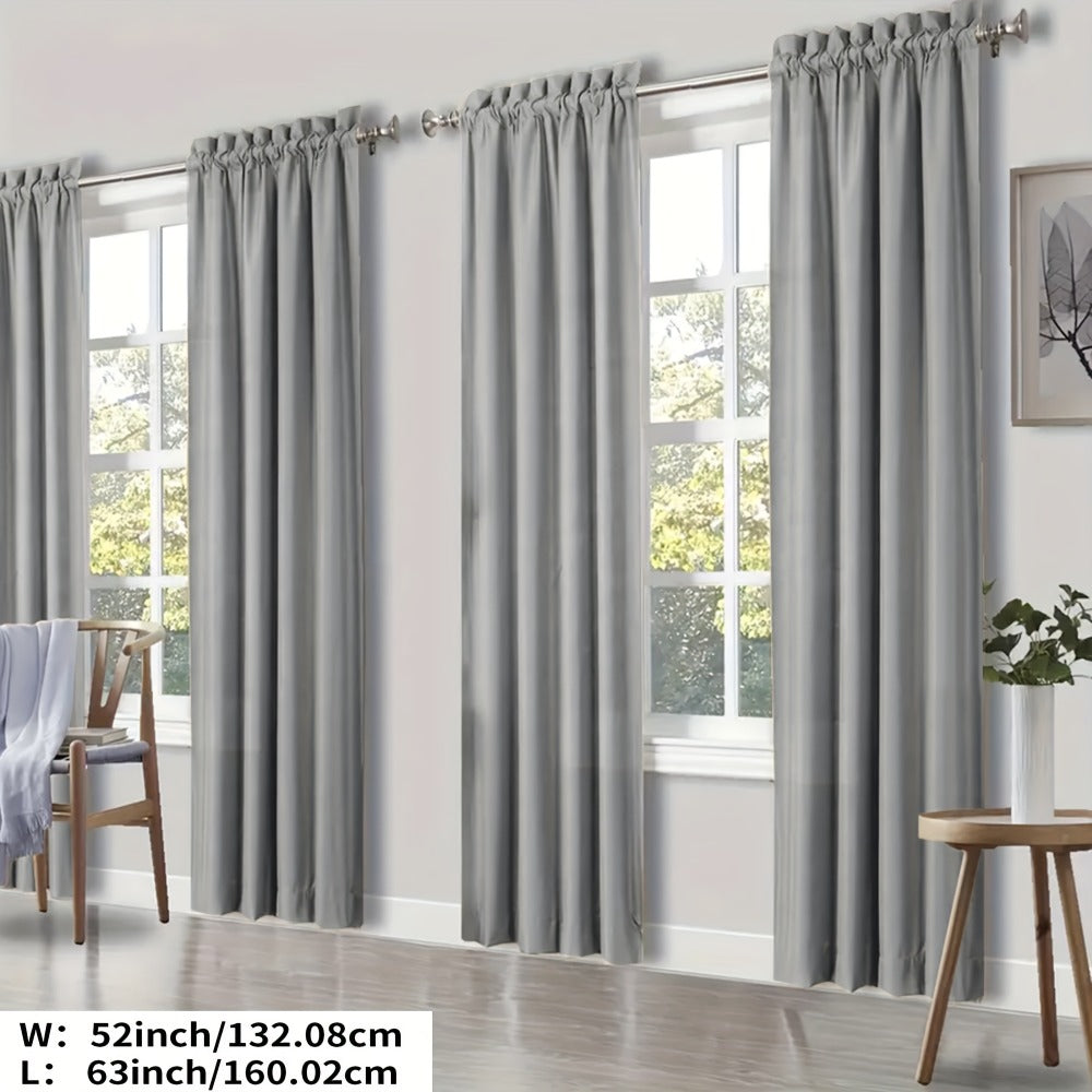 Blackout Curtains 4 Panels Thermal Insulated Room Darkening Drapes ¨C Rod Pocket, Energy Saving, Solid Color for Bedroom & Living Room, 7 Colors & Multiple Sizes