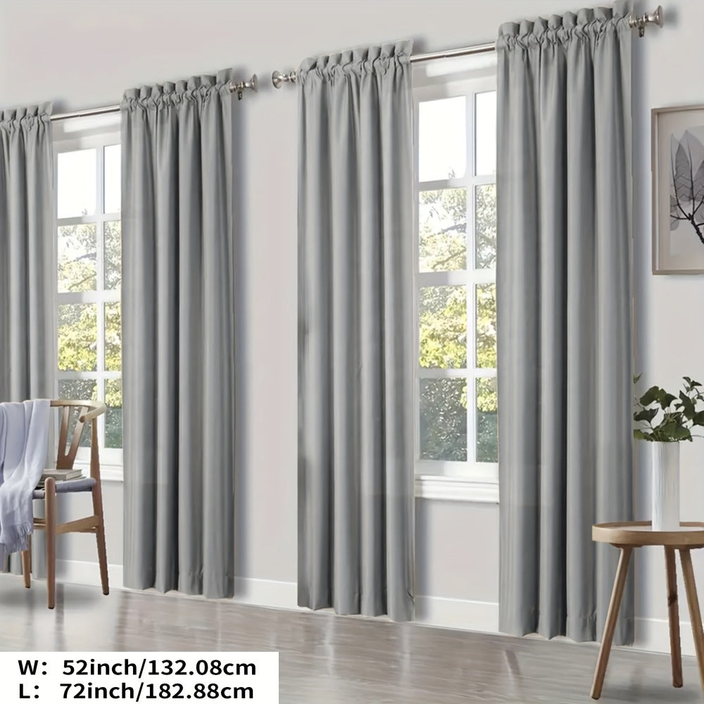 Blackout Curtains 4 Panels Thermal Insulated Room Darkening Drapes ¨C Rod Pocket, Energy Saving, Solid Color for Bedroom & Living Room, 7 Colors & Multiple Sizes