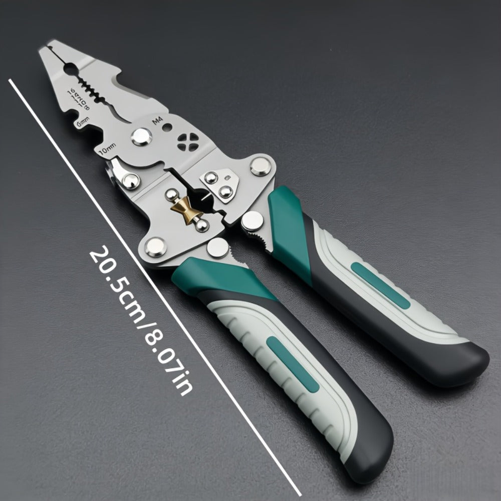 Wire Stripping Pliers 18-in-1 High Carbon Steel Foldable Ergonomic Electrician Tool Wire Stripper Cutter Crimper Puller for Home Electrical DIY Repair