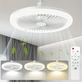 Ceiling Fan Light with Remote Control, Dimmable LED 3000-6500K, 3-Speed Fan, E26 Base, 360¡ã Adjustable Universal Joint, Timed Night Light, Room Decor White & Gray