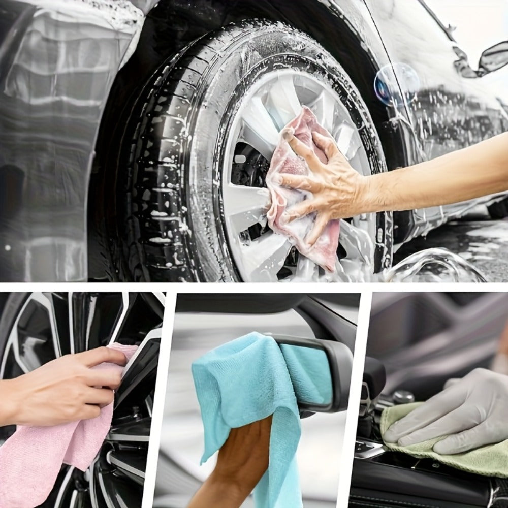 Reusable Microfiber Cleaning Towels 30-Pack, Kitchen Dish Cloth Roll, Absorbent Hand-Torn Disposable Napkins, Multi-Color Household Cleaning Cloths for Kitchen & Bath