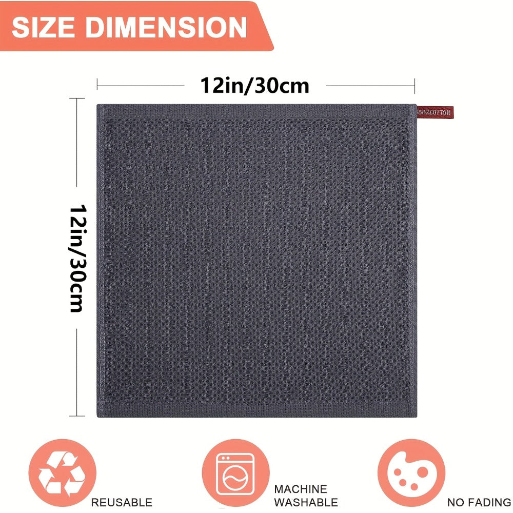 Kitchen Dish Cloths 23pcs 100% Cotton Waffle Weave Ultra Soft Absorbent Quick Dry Dish Towels 12x12 Inch for Cooking Cleaning Wiping Hands Kitchen Decor Gift