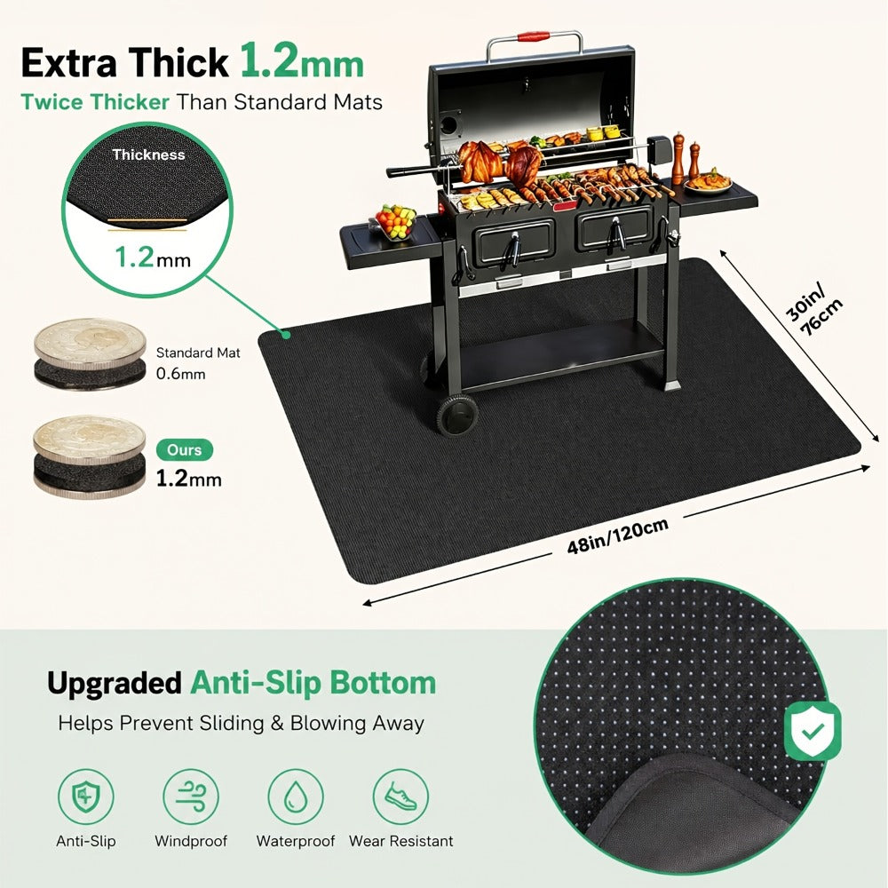 BBQ Grill Mat Fireproof & Heat Resistant - Double-Sided Fiberglass Grill Pad for Outdoor Grills, Fire Pits & Smokers | Waterproof Oil-Proof Deck & Patio Protector | Easy Clean BBQ Splatter Mat