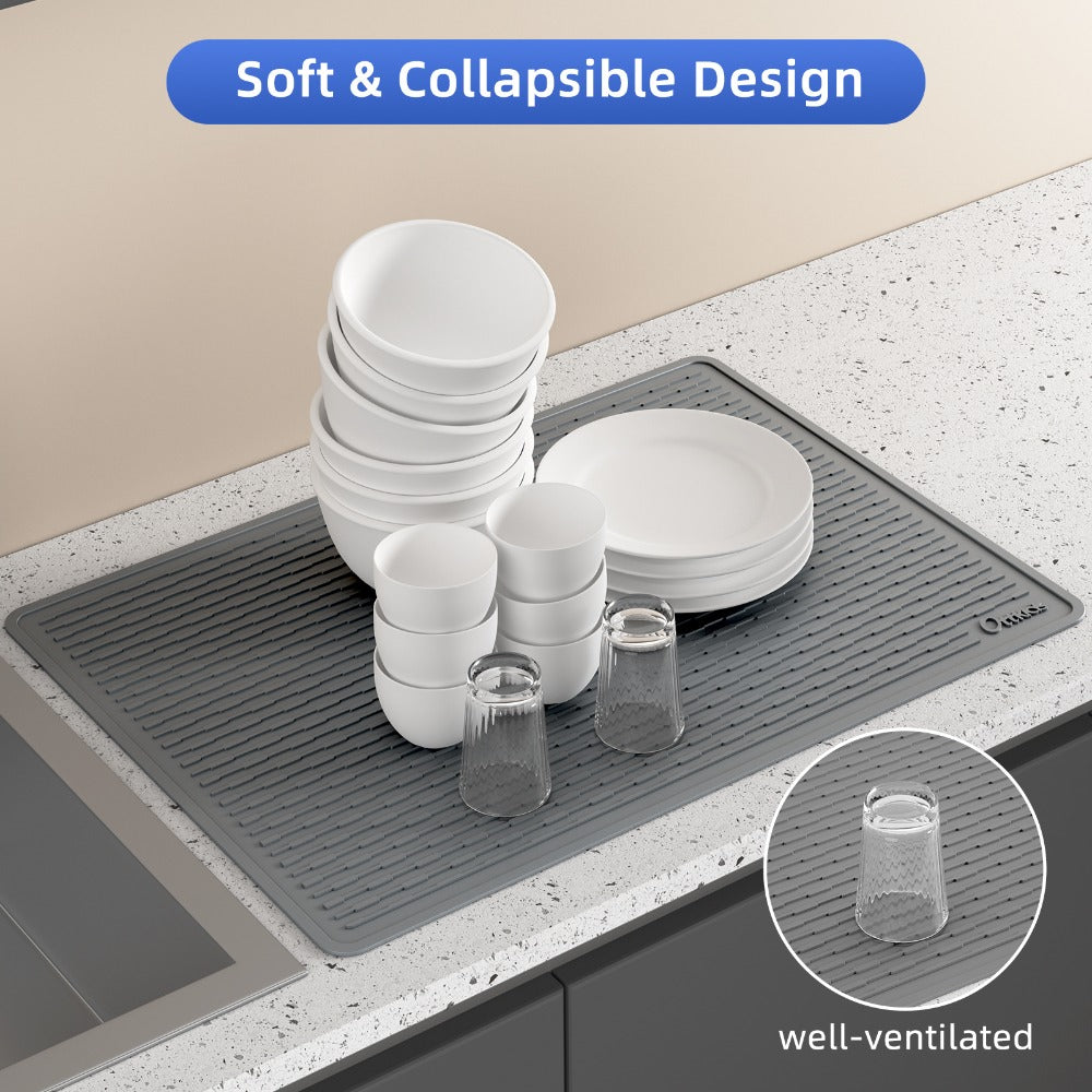 Silicone Stove Top Cover Mat 30x21in ¨C Thick Anti-Slip Glass Cooktop Protector, Heat Resistant Electric Stove Cover, Kitchen Countertop Mat & Dish Drying Pad for Home & Restaurant