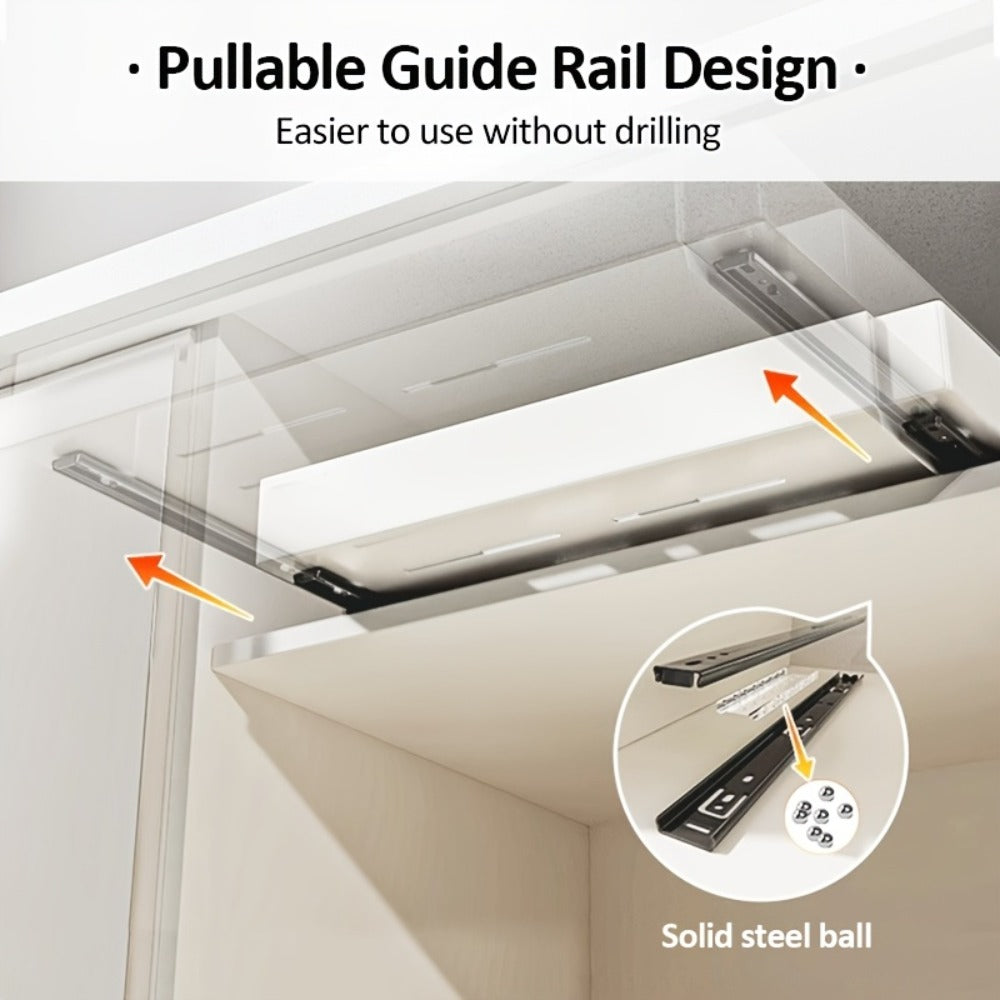 Expandable Pull-Out Cabinet Organizer Under Sink Storage Drawer Rack 2-Pack Adjustable Kitchen Shelf Organizer for Pots Pans Spices