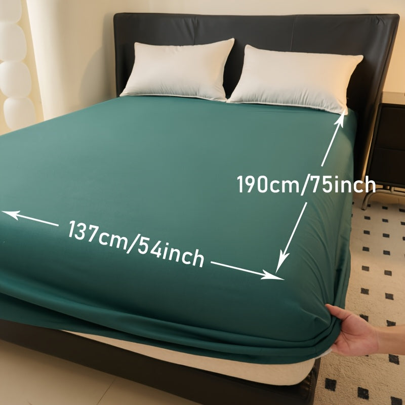 Waterproof Fitted Sheet Soft Breathable Mattress Cover Solid Color Deep Pocket Bed Sheet for Bedroom Guest Room Dorm Twin Full Queen King