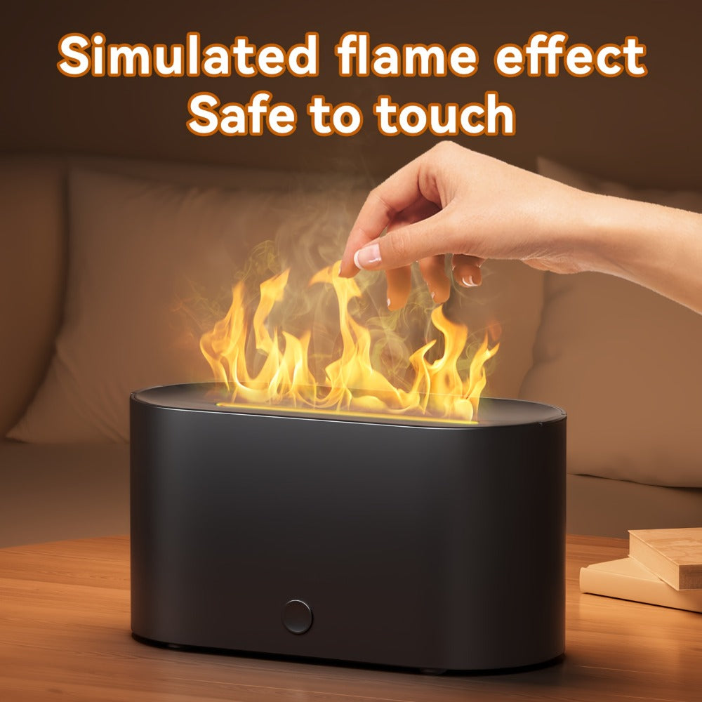 Flame Humidifier USB Mini - 7-Color Flame Atmosphere Light, Aromatherapy & Humidification 2-in-1, 3-Gear Mist Adjustable, Top Fill Design, Romantic Bedroom Decor Night Light, Christmas Gift