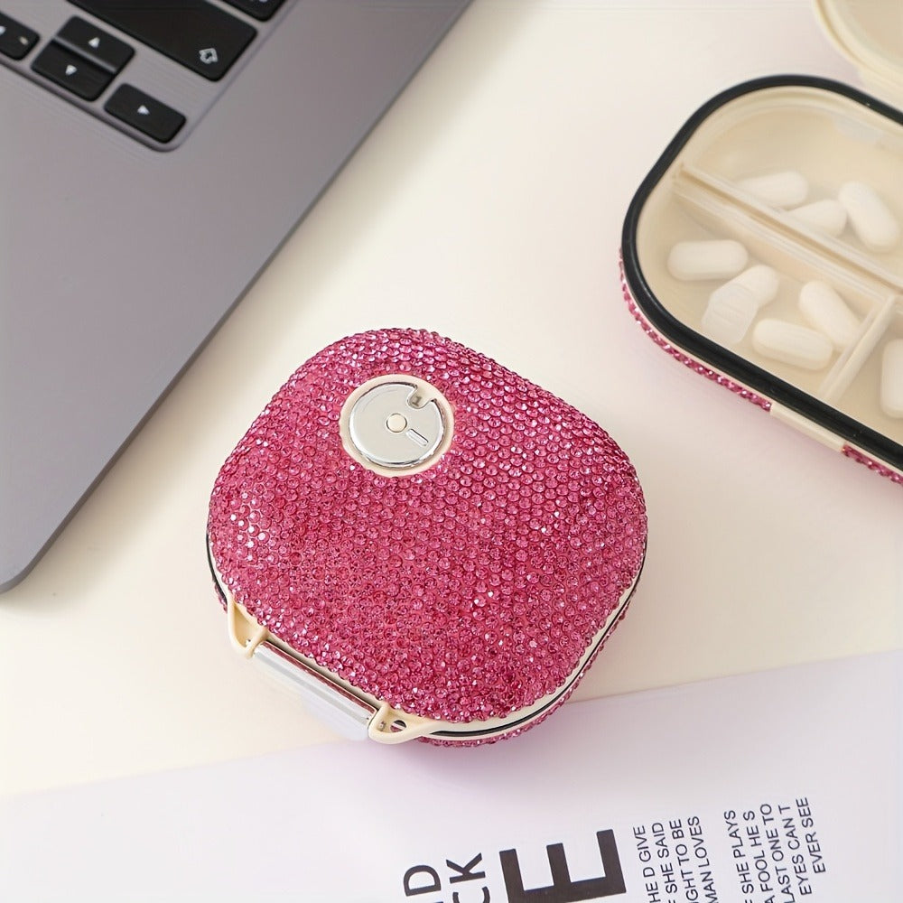 Travel Pill Organizer 7 Compartments, Moisture-Proof Compact Portable Pill Box for Vitamins Fish Oil & Medications, Daily Pill Case in Square or Oblong Shape, Multiple Colors Available