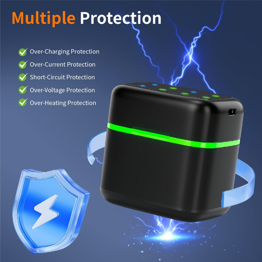 AA AAA Battery Charger Smart Hybrid Charger for NiMH and Li-ion Rechargeable Batteries with Integrated Storage Box Compatible with AA AAA Batteries Battery Not Included
