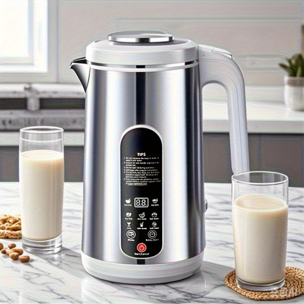 Soy Milk Maker Machine 40oz ¨C 800W Stainless Steel Nut Milk, Soup & Juice Blender with 24-Hour Timer, Auto-Clean & Touch Control