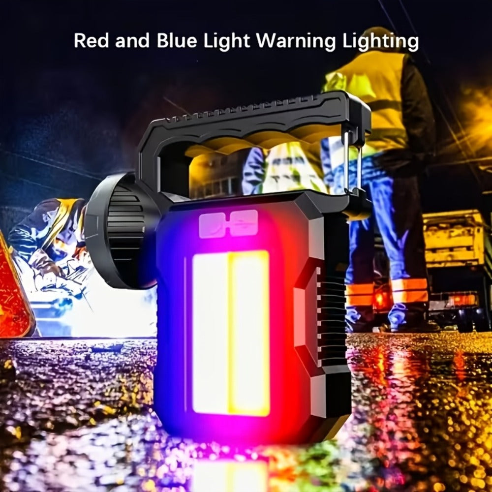 Solar Flashlight USB Rechargeable Ultra-Bright LED | 4 Lighting Modes Portable Solar Torch with Battery Indicator | Camping Hiking Emergency Night Fishing Outdoor Gift