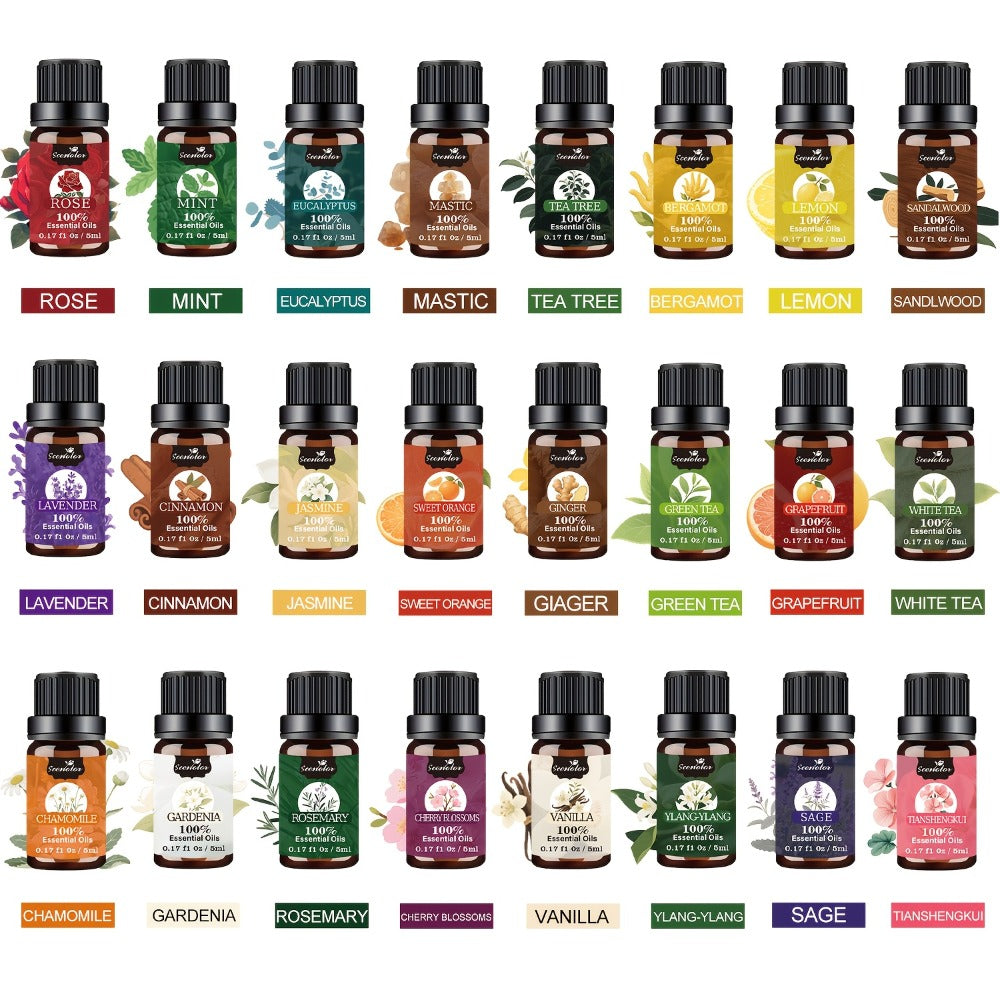 Fragrance Essential Oil Gift Set ¨C Premium Hotel Scent Diffuser Oils for Candle Making, Aromatherapy & Home Fragrance | 12 or 24 Piece Set