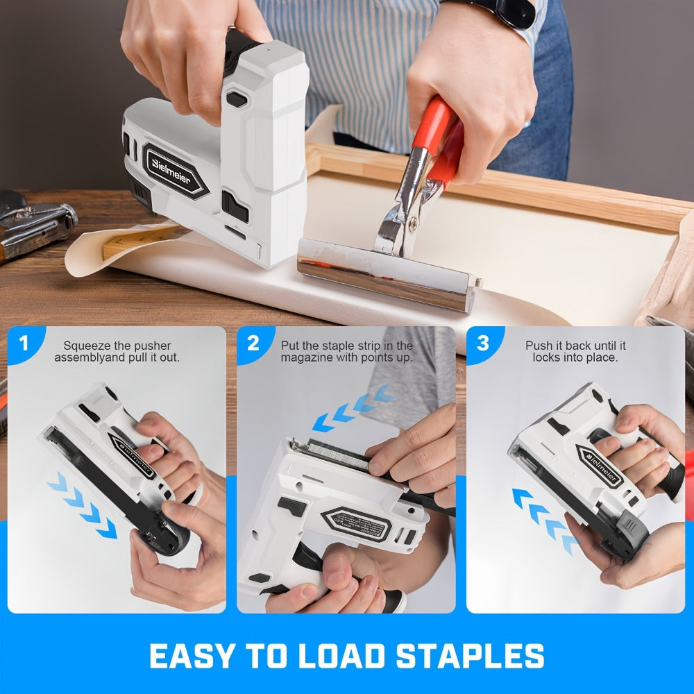 Cordless Stapler Nailer 2-in-1, 20V/4V Brad Nailer Without Compressor, Lightweight with Safety Striker Guard, Battery & Charger Included, 1600/2000 Nails & Staples, for Carpentry, Upholstery & DIY Projects