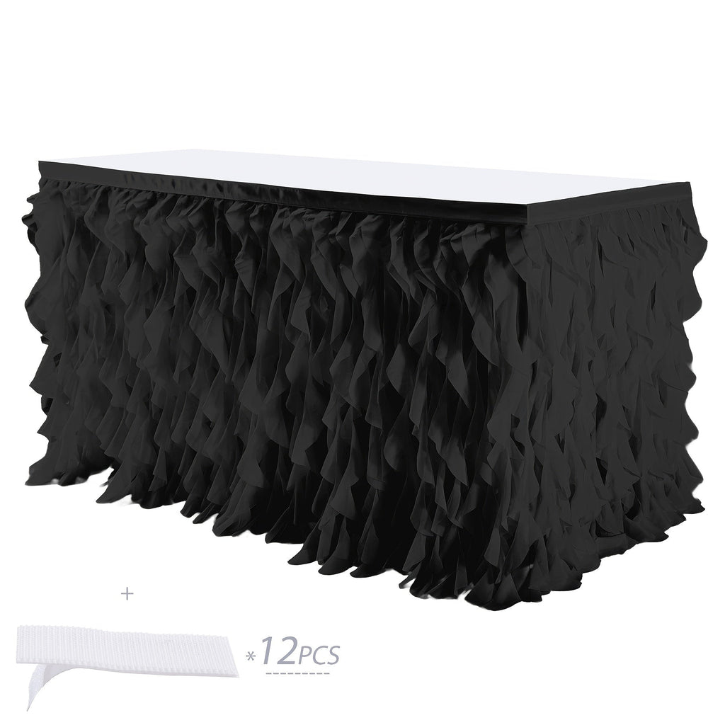 Tutu Table Skirt 6ft ¨C Ruffle Curly Willow Tulle Table Skirt for Rectangle & Round Tables, Birthday Party, Wedding, Baby Shower, Christmas & Halloween Decoration, Multiple Colors