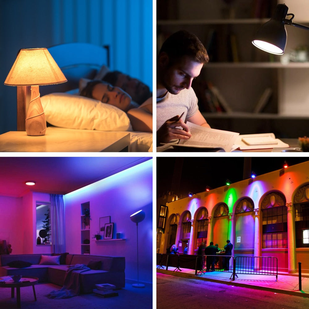 Rechargeable LED Light Bulb E26 3000mAh 400LM with Remote Control ¨C USB Wireless Puck Light, 3 Color Temperatures, 12 RGB Colors, Timer, No Wiring for Lamps Closets Cabinets Indoor Lighting 4 Pack
