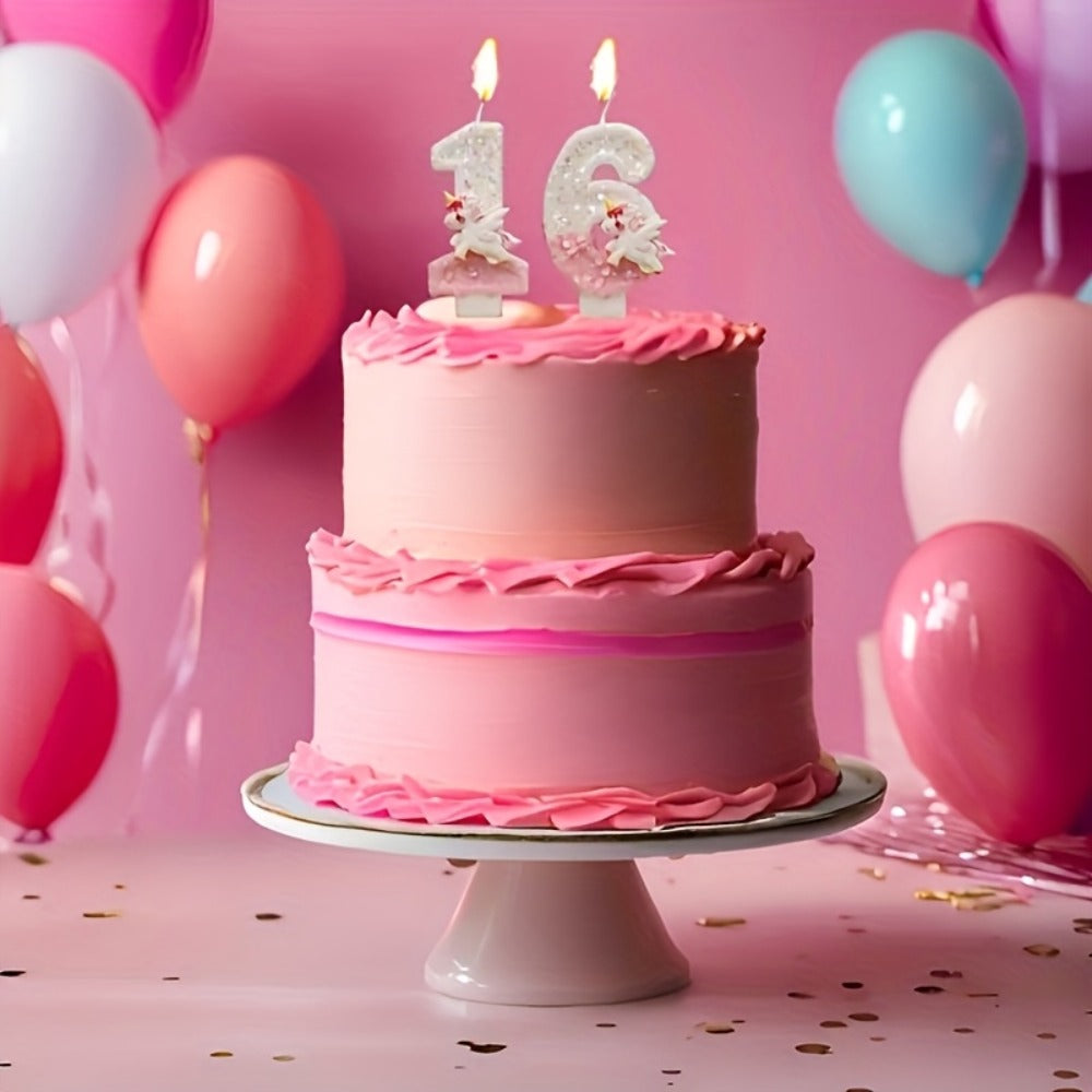 Unicorn Number Cake Topper 0-9 Birthday Party Decoration Glitter Figure Candle Topper for Birthday Anniversary Wedding Christmas Halloween Table Decor