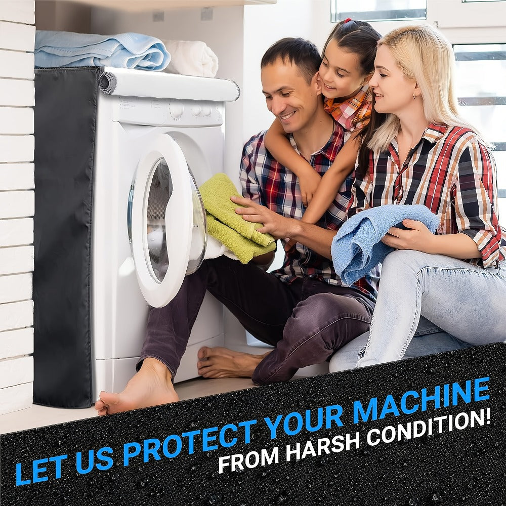 Washer Dryer Cover 420D Heavy Duty Waterproof, Indoor Outdoor Washing Machine Protector with Zipper Window, Fits Top Load & Front Load Washers Dryers, Dustproof UV-Resistant Laundry Appliance Hood 2pcs